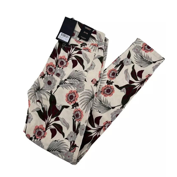 Scotch & Soda Denim - Scotch & Soda Souvenir LA Bohemienne Slim Skinny White Pink Palm Floral 27